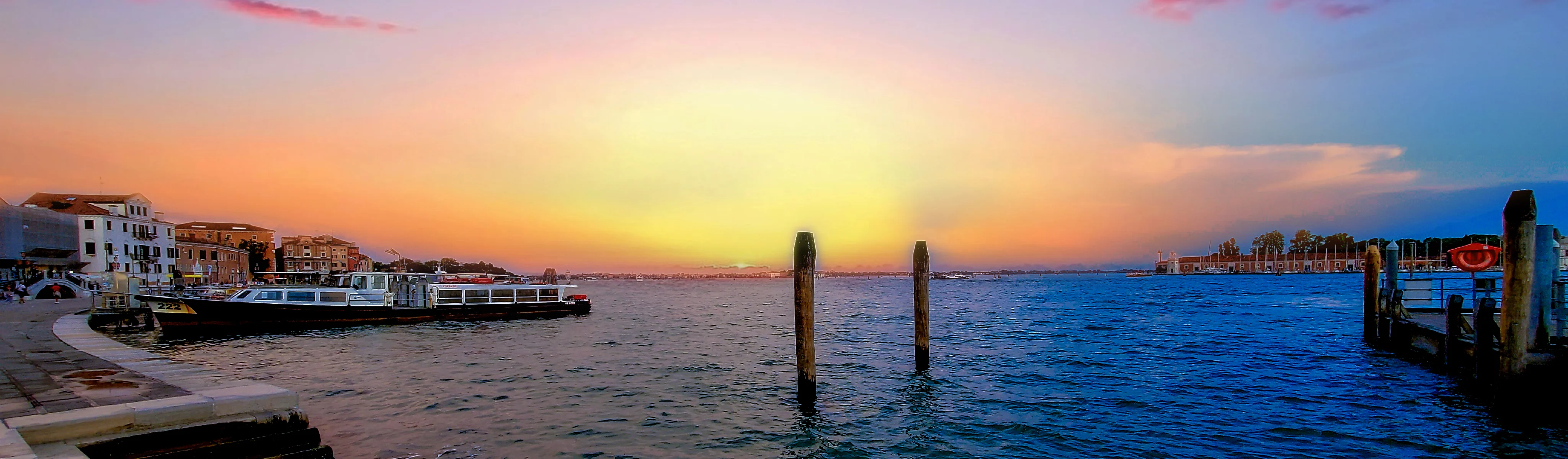 Venice, spectacular sunset on the Giudecca island