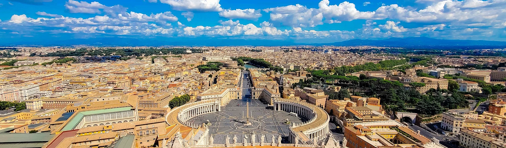 View of St Peter's Square from the roof of St Peter's Basilica, Rome